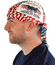 Classic Skull Cap - US Flag - Proud American Biker