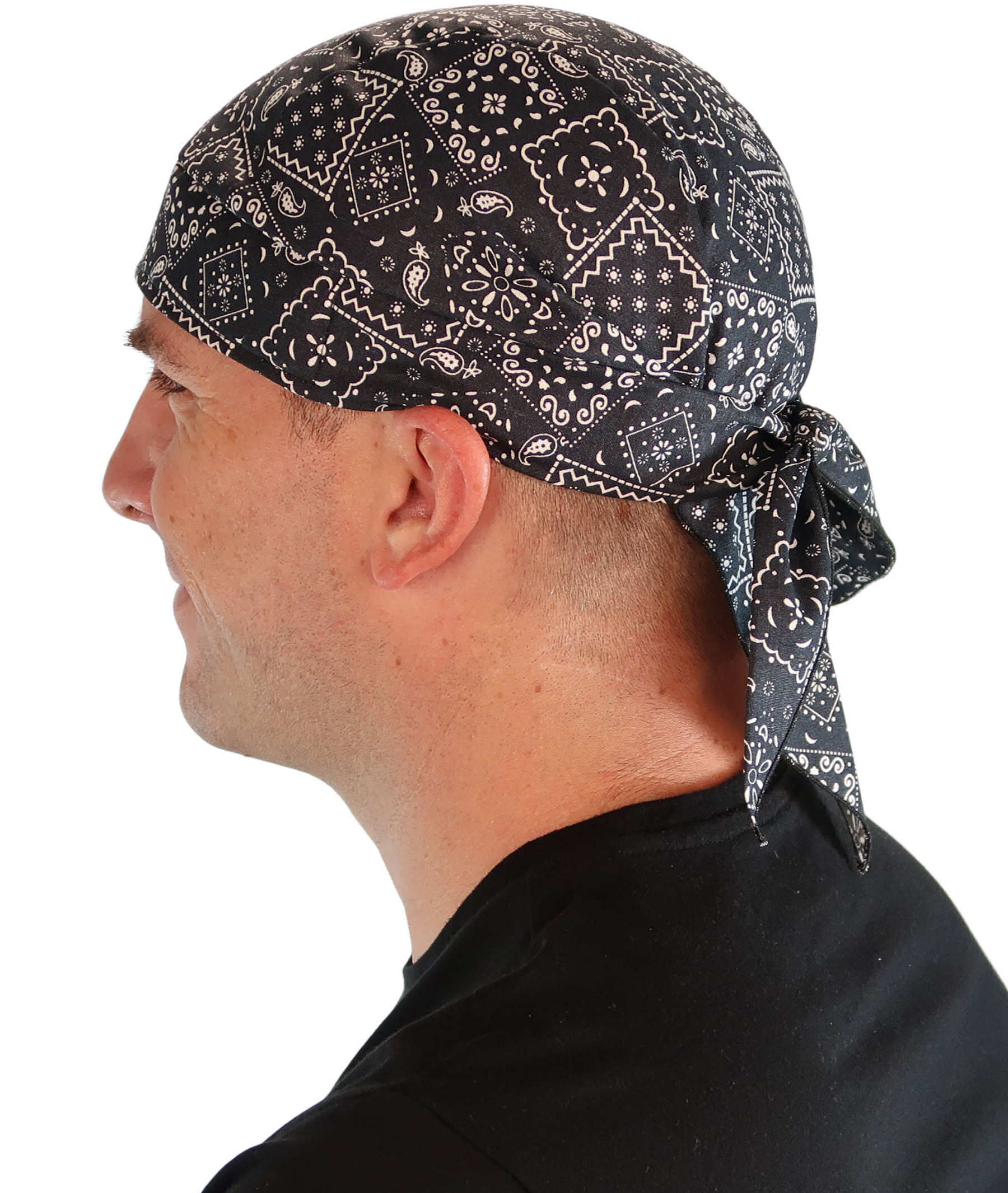 Breathable Cotton Skull Caps: Perfect for Any Activity - Blazing Black Bandana Classic Skull Caps