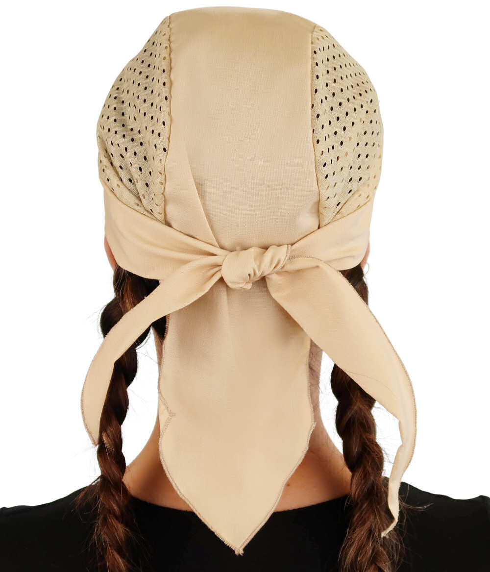 Breathable Cotton Skull Caps with Air Flow Side Panels - Ultimate Comfort Cotton - Tan Air Flow (Mesh Sides) Classic