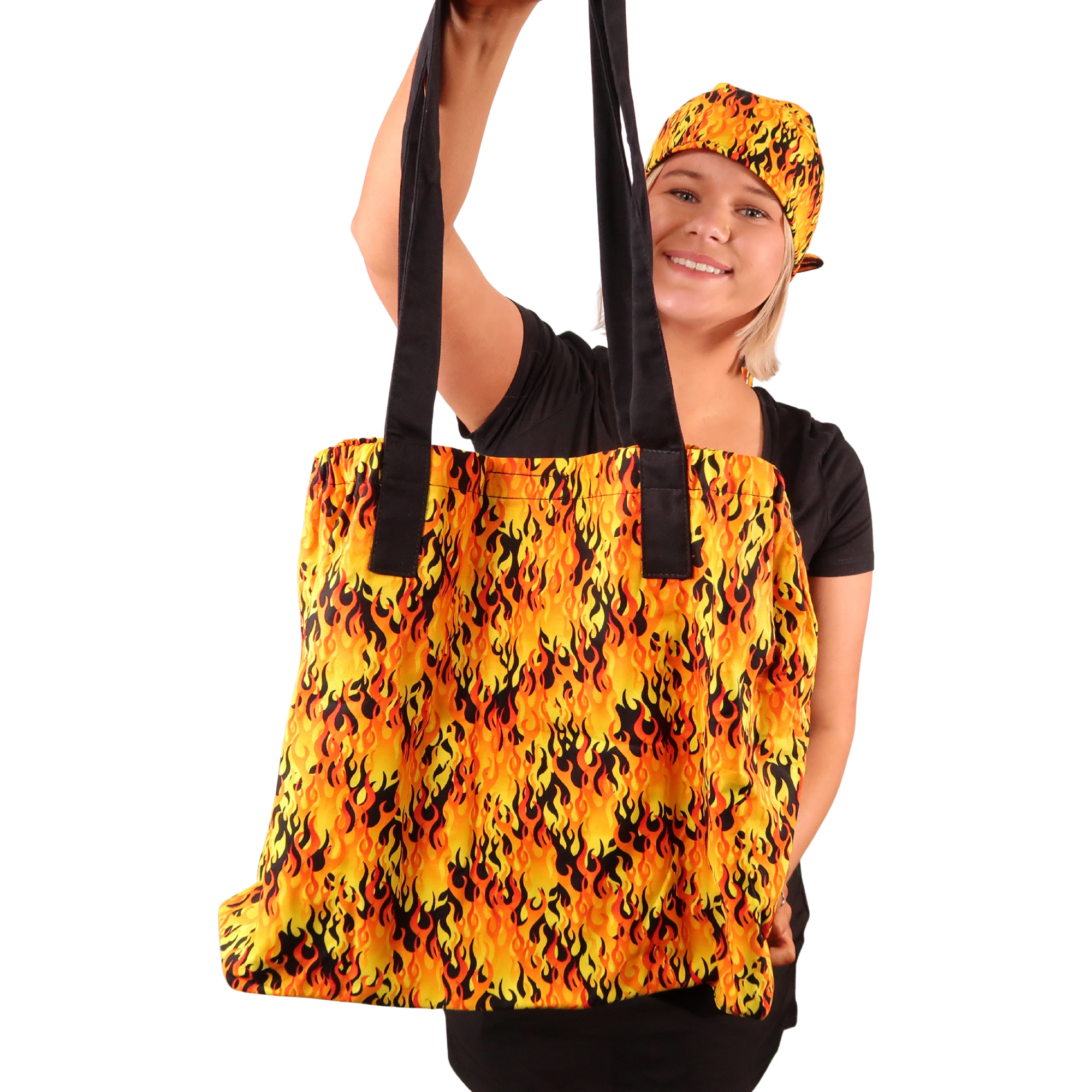 Eco-Friendly Tote Bags with Multiple Pockets and Amazing Patterns - Raw Flames