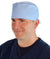 Front Facing View of a Man Wearing a Classic Cotton Surgical Scrub Cap - Solid Sky Light Scrub Cap
