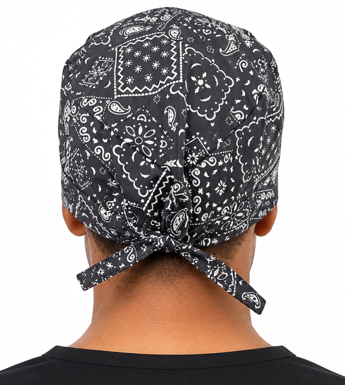 Classic Surgical Scrub Cap - Blazing Black Bandana
