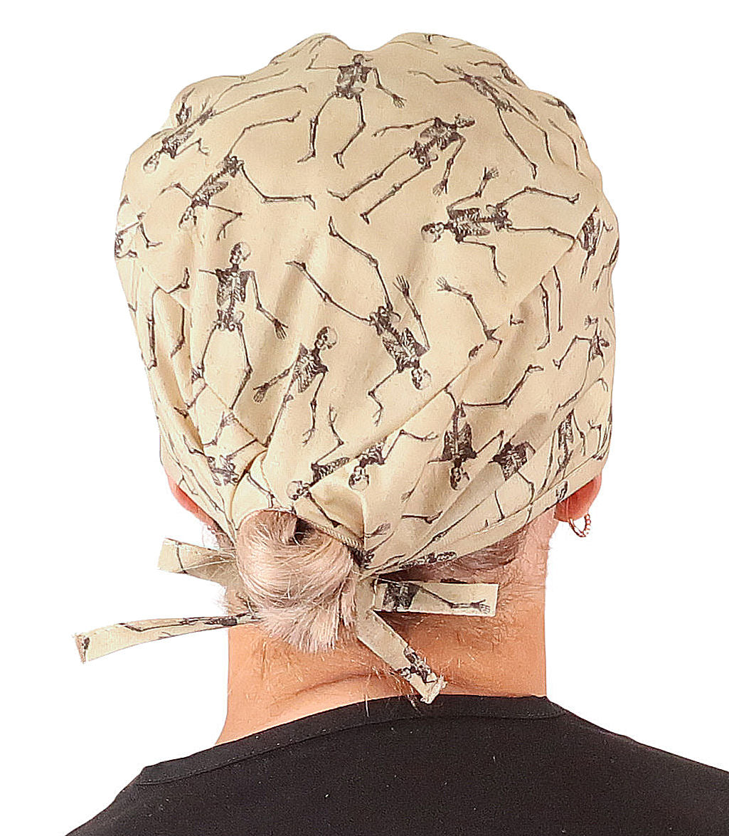 Women's Classic Cotton Surgical Scrub Cap with Sweatband - Skeleton ...