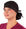 Front Facing Tied View of a Woman Wearing a Tied Back Banded Bouffant Ponytail Surgical Scrub Cap - Solid Black Fabric