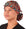 Front Facing Tied View of a Woman Wearing a Tied Back Banded Bouffant Ponytail Surgical Scrub Cap - Indian Jewelry Coral Patterned Fabric