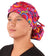 Front Tied Facing View of a Woman Wearing a Bouffant Ponytail Scrub Cap - Captivating Colors Banded Bouffant Ponytail Surgical Scrub Caps Pattern