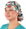 Front Tied Facing View of a Woman Wearing a Bouffant Ponytail Scrub Cap - Lush Winter Foliage Banded Bouffant Ponytail Surgical Scrub Caps Pattern