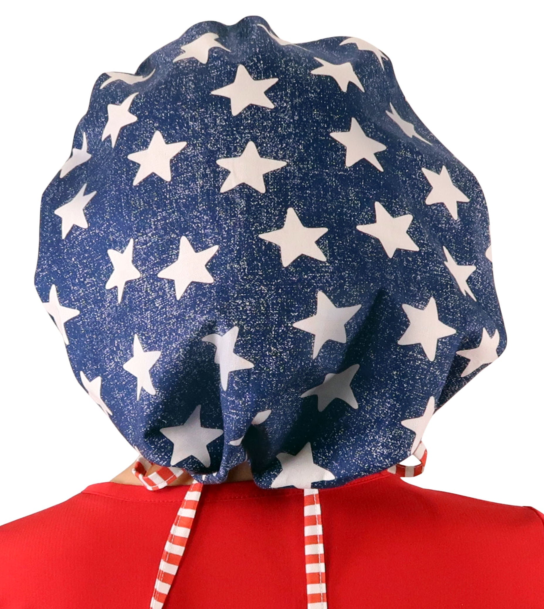 Stylish American Made Banded Bouffant Ponytail Scrub Cap - American Pride Banded Bouffant Surgical Scrub Caps