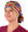 Front Tied Facing View of a Woman Wearing a Bouffant Ponytail Scrub Cap - African Rhythem Banded Bouffant Ponytail Surgical Scrub Caps Pattern