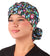 Front Tied Facing View of a Woman Wearing a Bouffant Ponytail Scrub Cap - Precious Posies Banded Bouffant Ponytail Surgical Scrub Caps Pattern