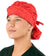 Front Facing Tied View of a Woman Wearing a Bouffant Ponytail Scrub Cap -Darling Dotties Red with White Dots Bouffant Ponytail Surgical Scrub Caps Pattern