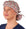 Front Facing Tied View of a Woman Wearing a Bouffant Ponytail Scrub Cap - Delightful Dainty Flowers Banded Bouffant Ponytail Surgical Scrub Caps Pattern
