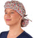 Front Facing Tied View of a Woman Wearing a Bouffant Ponytail Scrub Cap - Delightful Dainty Flowers Banded Bouffant Ponytail Surgical Scrub Caps Pattern