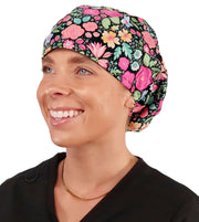 Riley Comfort Surgical Scrub Cap - Flowers In Bloom