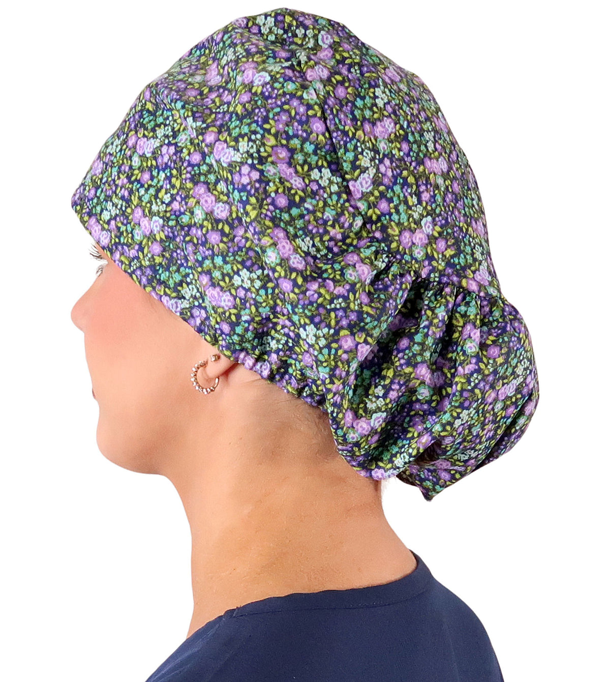 Riley Comfort Scrub Cap - Lovely Lavender Flowers