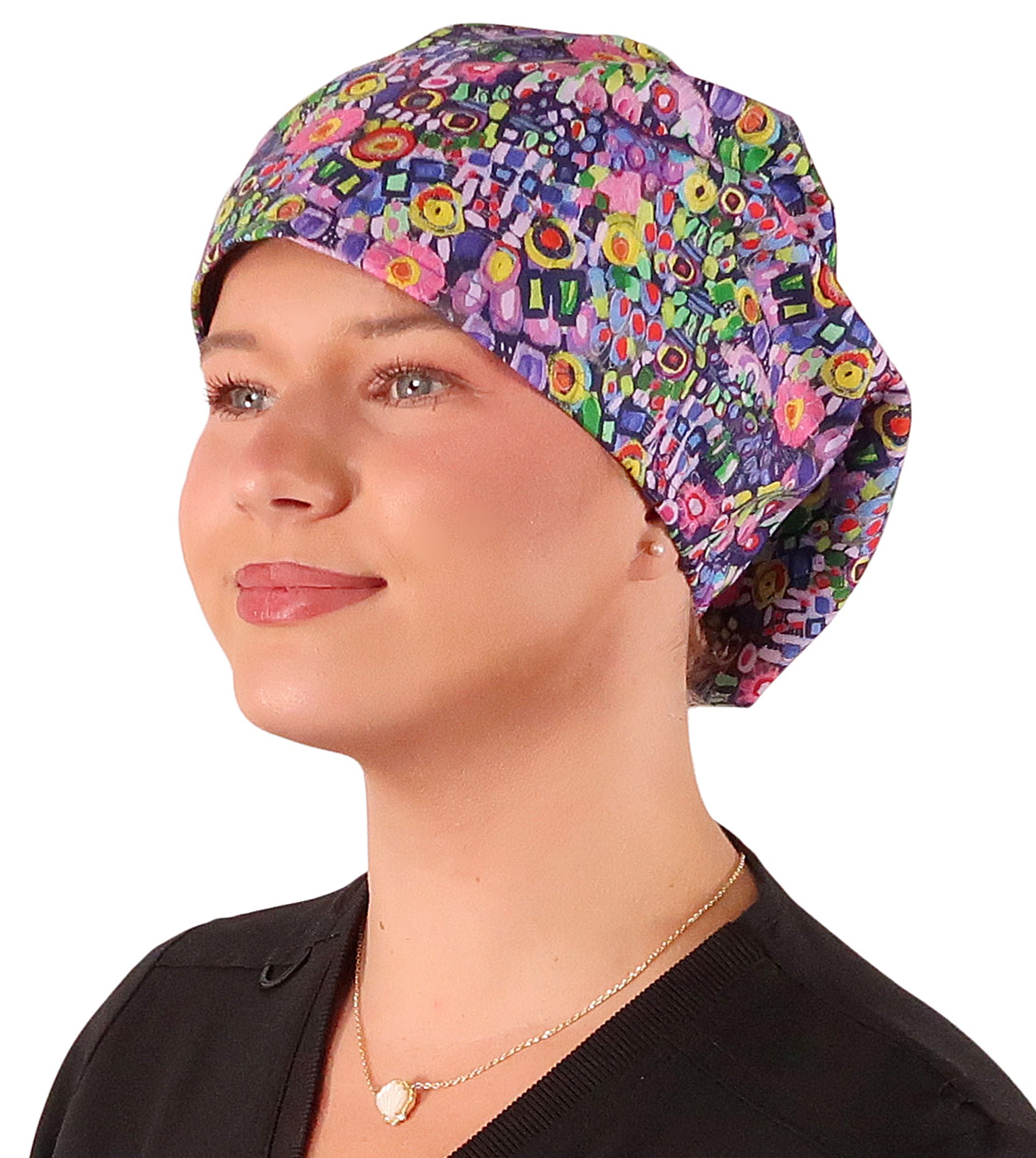 Riley Comfort Scrub Cap - Painted Petals
