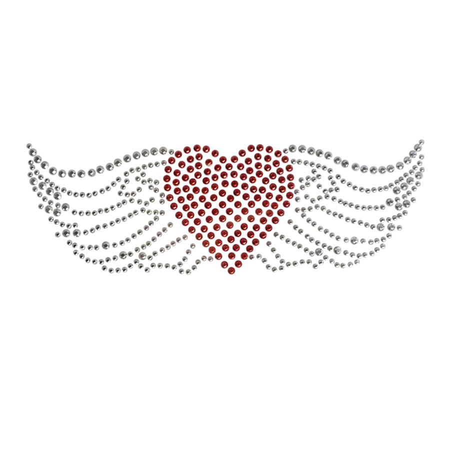 Embellished Chop Top Doo Wrap – Bold Biker Bandana with Exclusive Bling - Black Chop Top with Large Heart & Wings