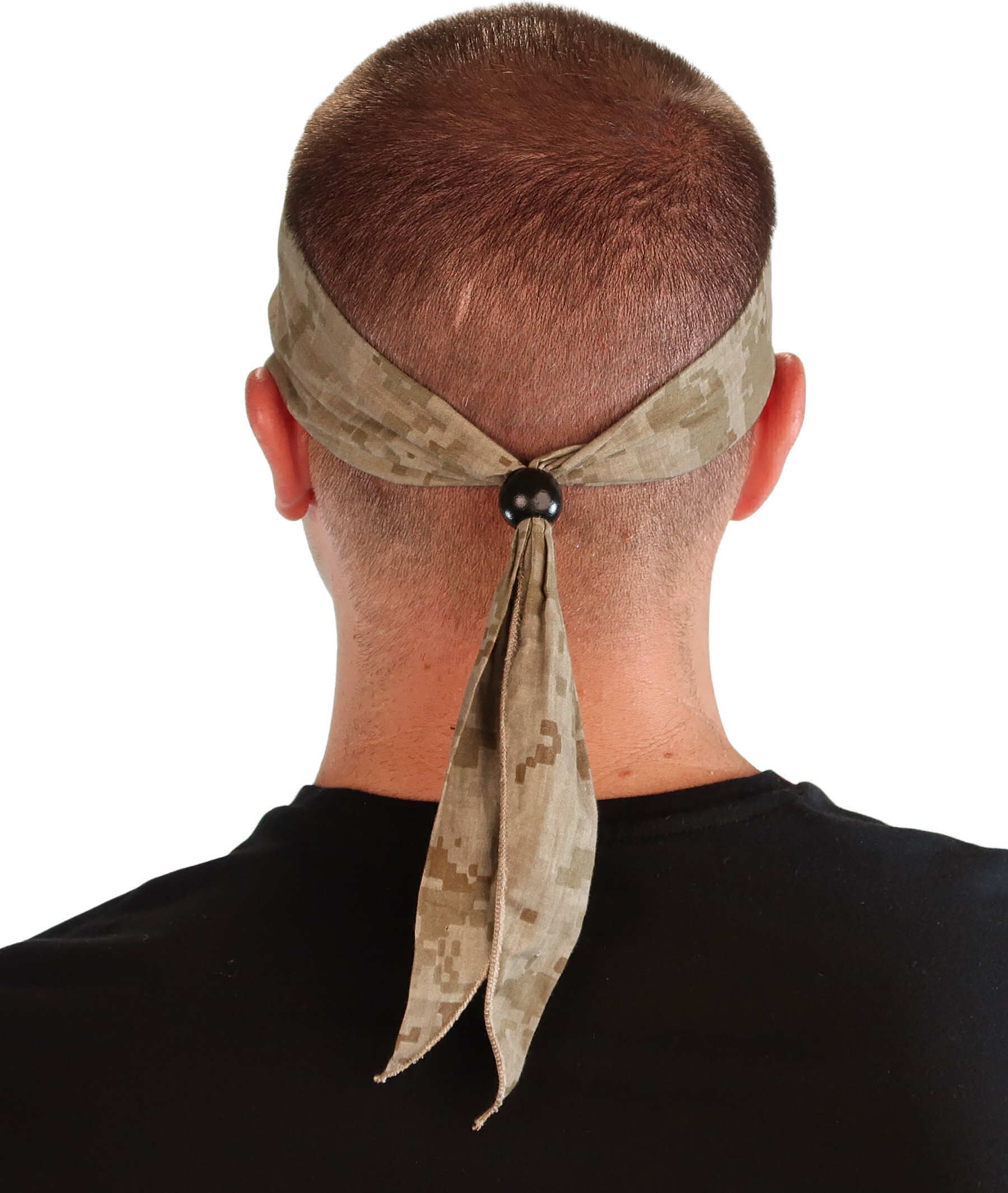 Martial Arts Headband – Adjustable, Tapered Ends & Bead - Digital Desert Camouflage - Martial Arts Headbands - Sparkling EARTH