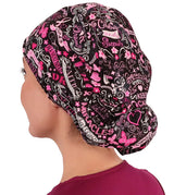 Euro Style Riley Comfort Scrub Cap - American Made - Pink Ribbon Collage