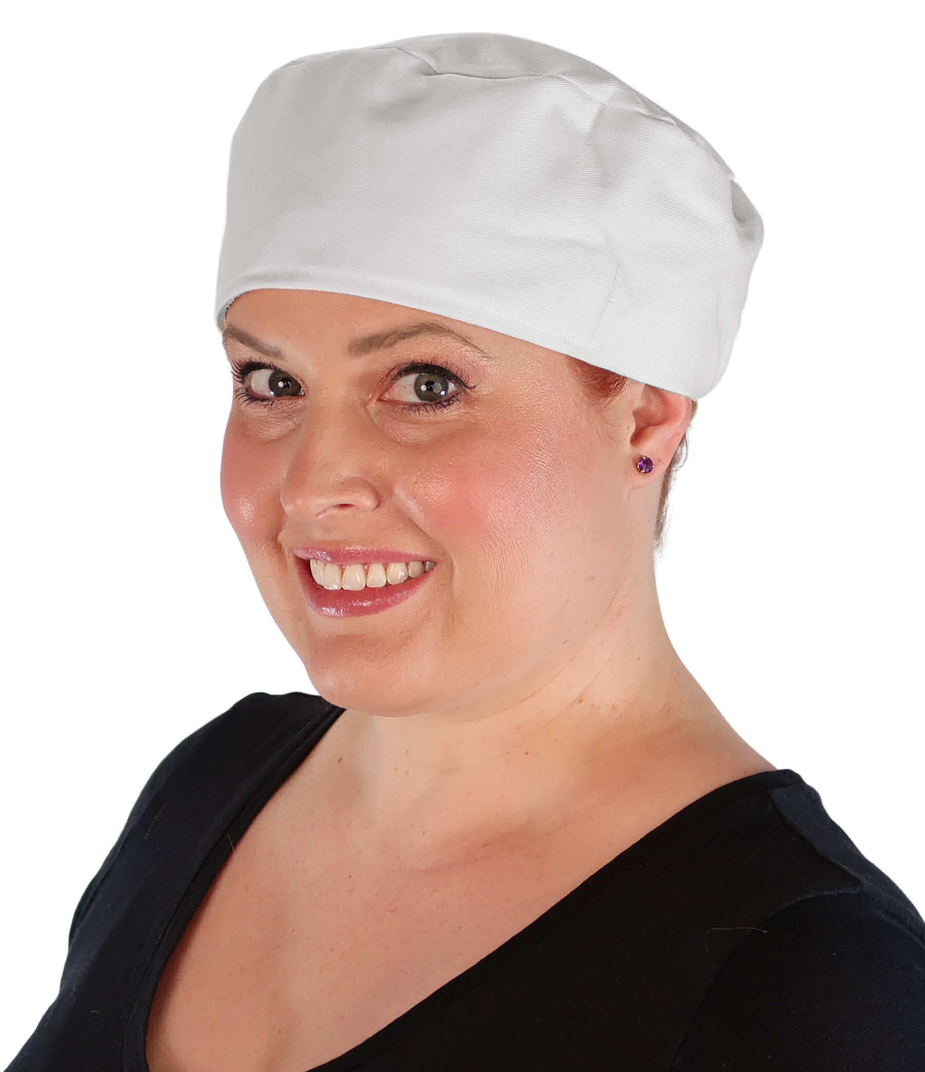White Chef’s Beanie – Air Flow &amp; Breathable Cotton Twill - Made in USA - White Chef’s Caps