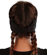 Embellished Reversible Stretch Headband – Stylish, Comfortable & USA-Made -  Black Headband with Dark Pink Fancy Crazy Bitch Rhinestud Design