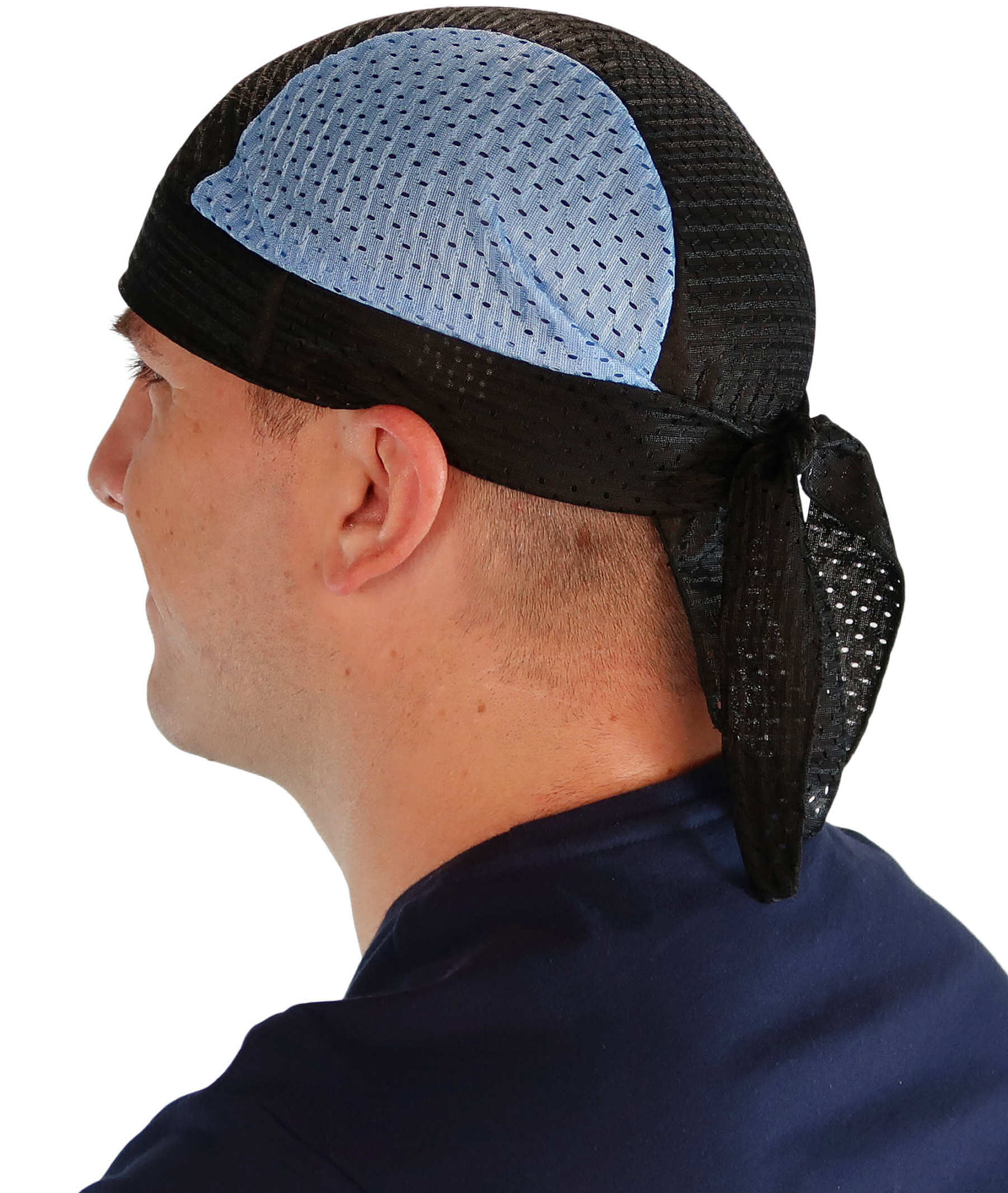 Air Flow Skull Caps – Ultimate Comfort, Ventilation, and Breathability - Sky Blue & Black - Stretch Mesh Skull Caps - Sparkling EARTH