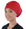 Front facing image of a woman in scrubs wearing a Red Euro Style Riley Comfort Scrub Cap.