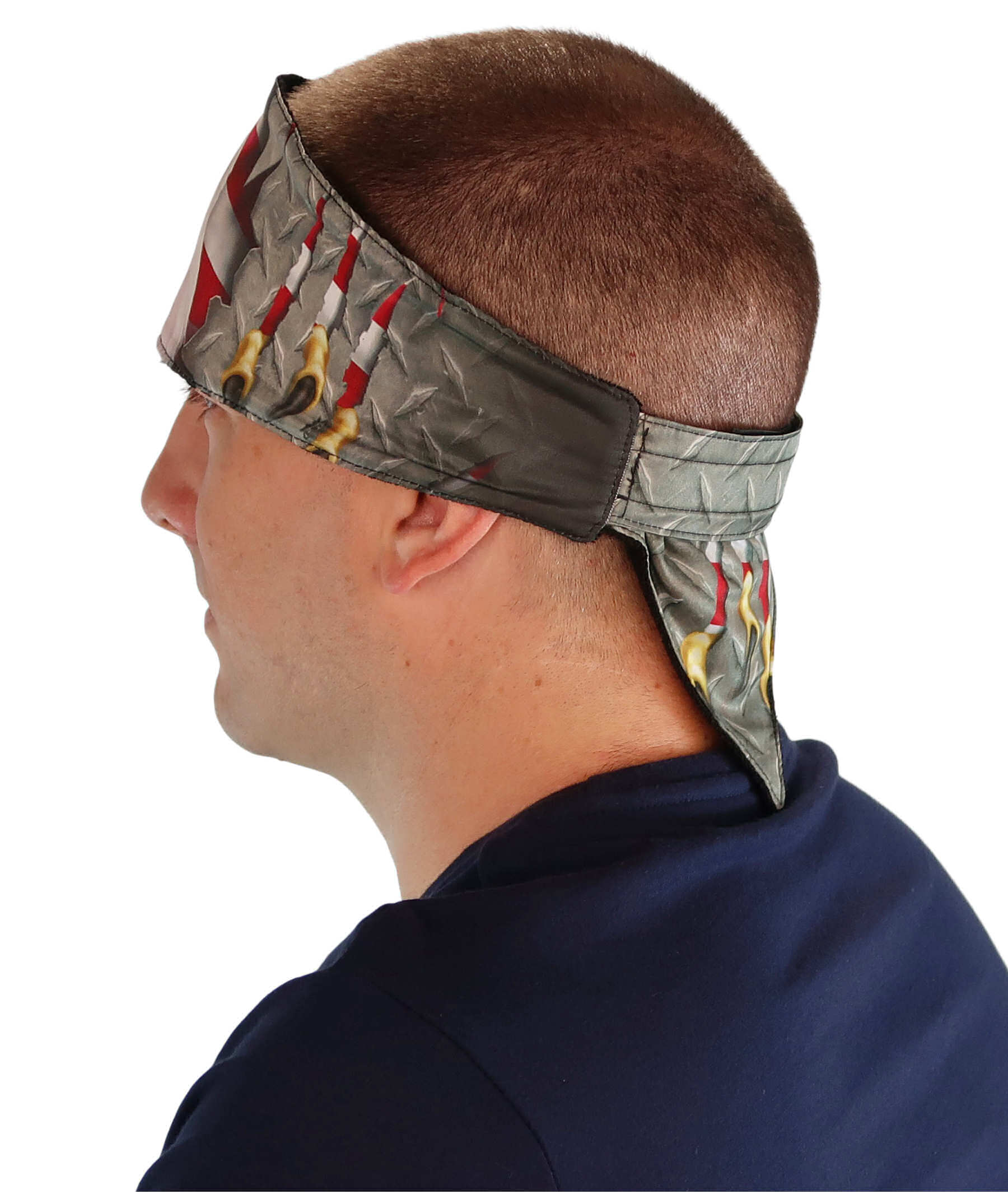 Imported Chop Top Doo Wrap – Bold Biker Bandana with Sublimation Print - Scrap Metal Eagle Imported Chop Tops