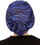 Riley Comfort Scrub Cap - Waves of Blue