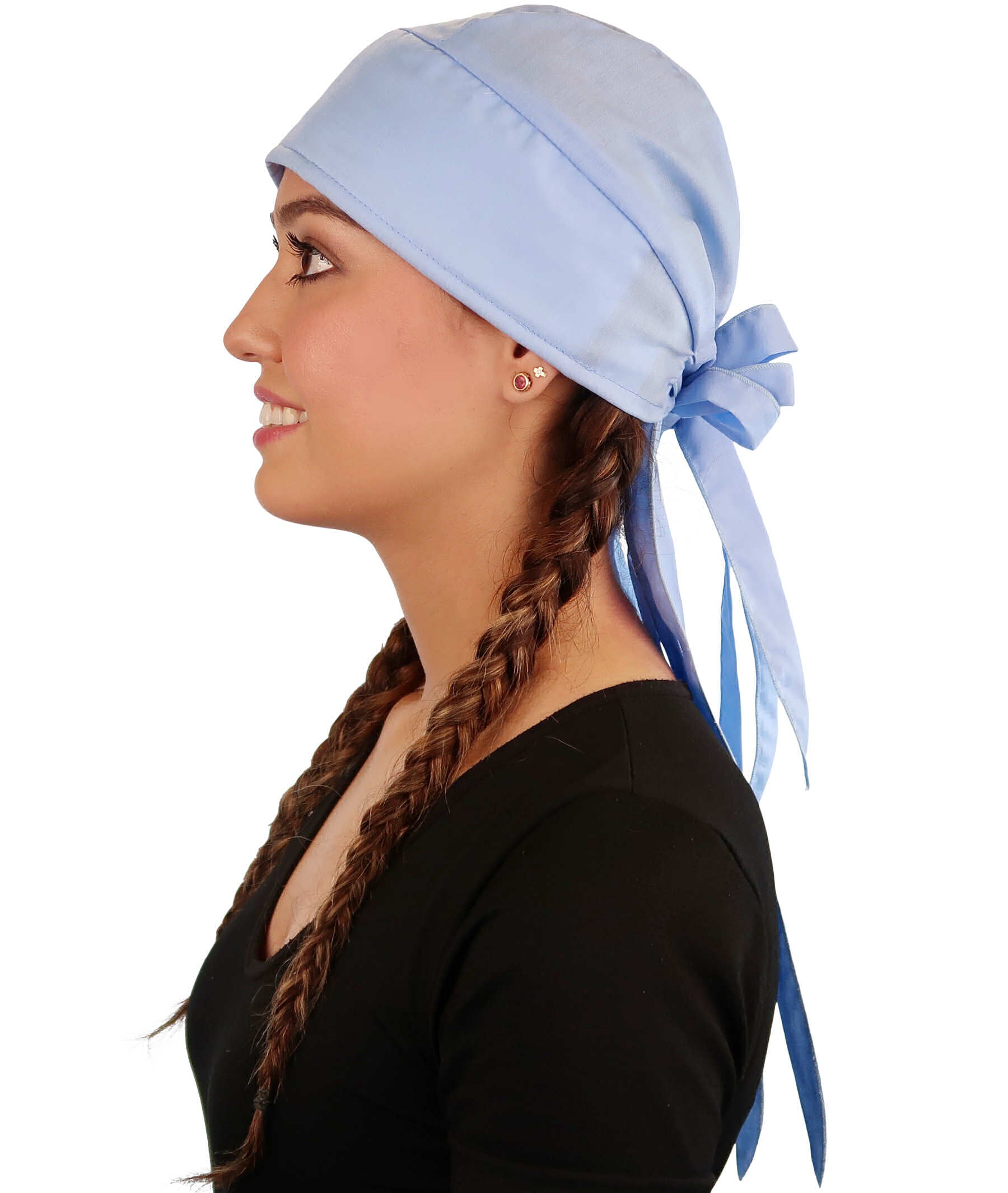 Bold Nicole Nomad 10 Skull Cap - Stylish for Bikers and Hair Loss - USA Made - Solid Sky Blue - Nicole Nomad 10 Skull Caps - Sparkling EARTH