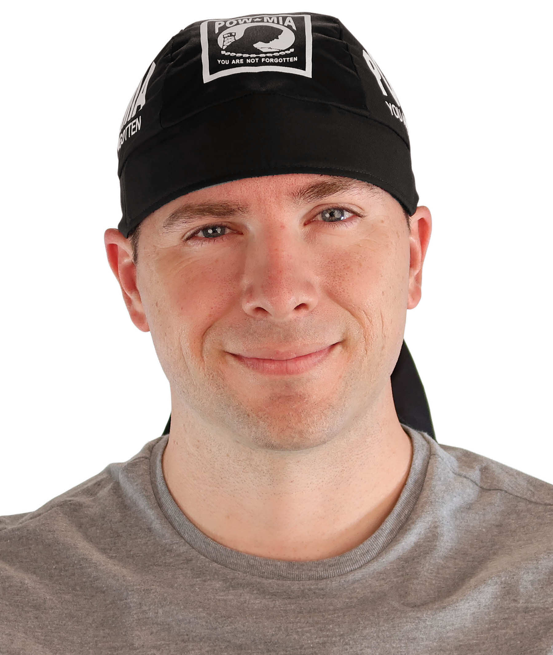 Breathable Cotton Skull Caps: Perfect for Any Activity - White POW MIA on Black Classic Skull Caps