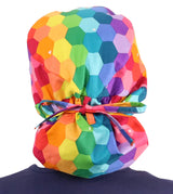 Big Hair Surgical Scrub Cap -  Rainbow Kaleidoscope