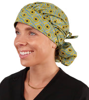 Banded Bouffant Surgical Scrub Cap - Metallic African Delight