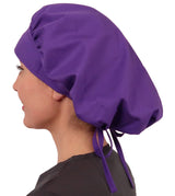 Banded Bouffant Surgical Scrub Cap - Solid Purple - Banded Bouffant Surgical Scrub Caps - Sparkling EARTH
