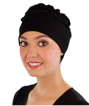 Sophia Ruffle Cap - Black