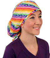 Big Hair Surgical Scrub Cap - Stripes of Color