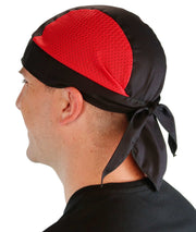 Breathable Cotton Skull Caps with Air Flow Side Panels – Ultimate Comfort - Red and Black Air Flow (Mesh Sides)