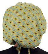 Banded Bouffant Surgical Scrub Cap - Metallic African Delight