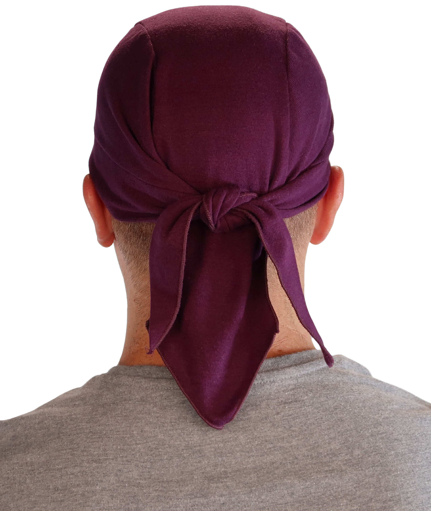 Grand Extra Deep Stretch Skull Cap - Stretchy Sweatband-Free Made in USA - Solid Plum Grand Stretch Skull Caps