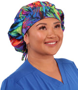 Banded Bouffant Surgical Scrub Cap - Rainbow Sparks