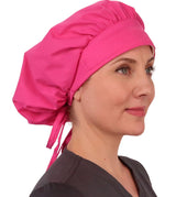 Banded Bouffant Surgical Scrub Cap - Solid Hot Pink - Banded Bouffant Surgical Scrub Caps - Sparkling EARTH