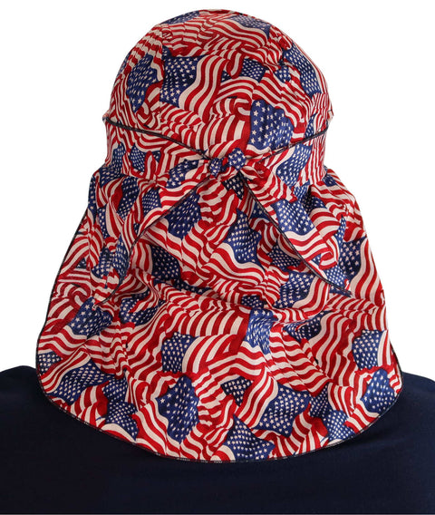 Desert Skull Cap: The Perfect Sun Protection for Outdoor Activities - Small US Flag Tossed - Desert Skull Caps - Sparkling EARTH