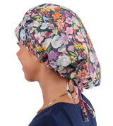 Banded Bouffant Surgical Scrub Cap - Wonderful Watercolor Blooms