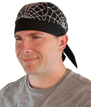 Classic Skull Cap - White Spider Webs