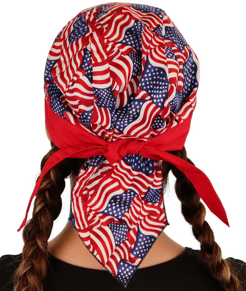 Classic Skull Cap - Small Tossed US Flag with Red Band