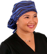 Big Hair Surgical Scrub Cap - Waves of Blue