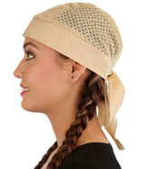 Skull Cap - Tan Air Flow (Mesh Sides)