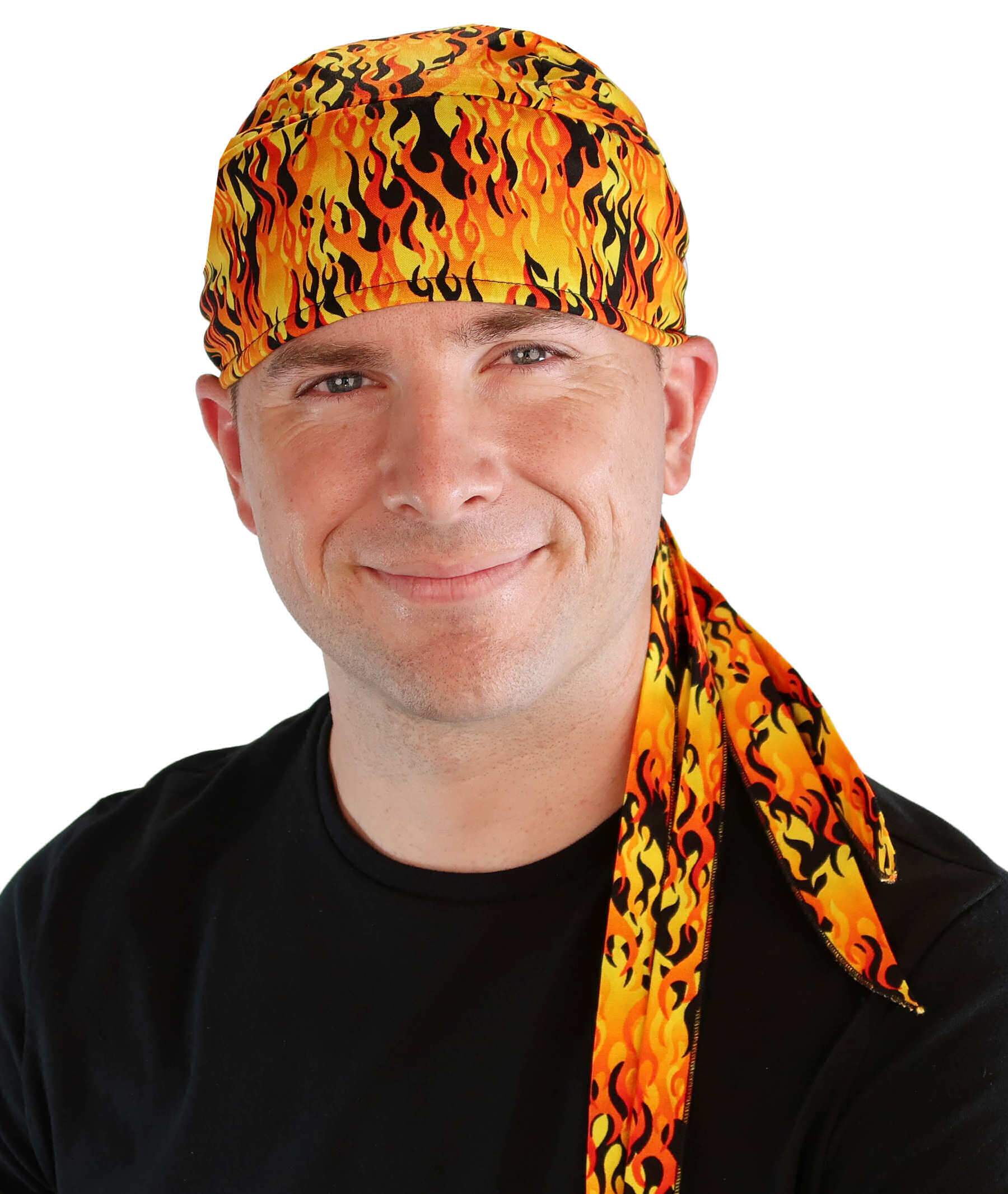 Nomad 10 Skull Cap - Raw Orange and Yellow Flames - Nomad 10 Skull Caps - Sparkling EARTH