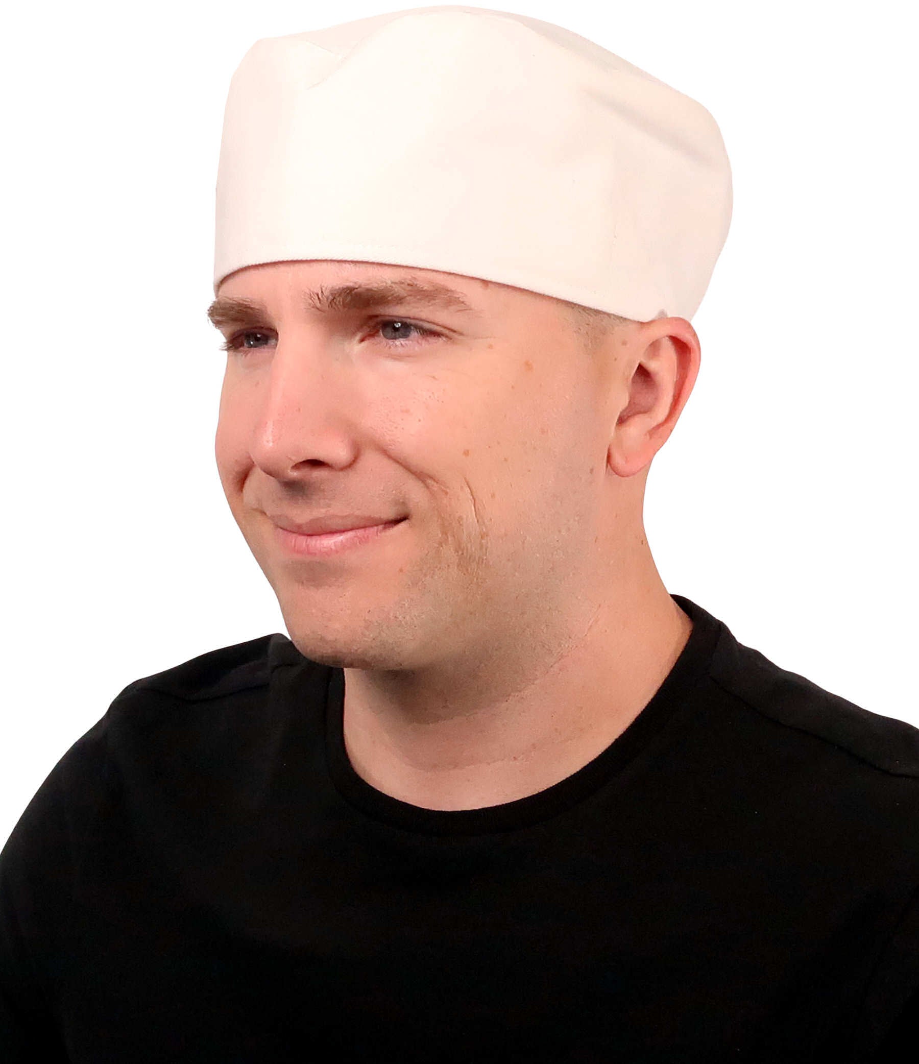 Chef's Beanie Elastic Back - White - Chef's Caps - Sparkling EARTH