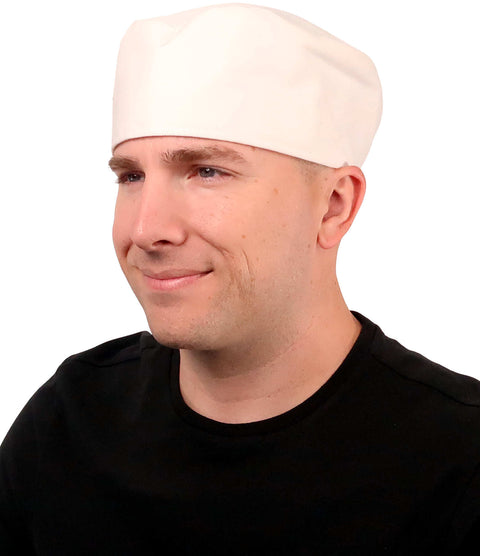 Chef's Beanie Elastic Back - White